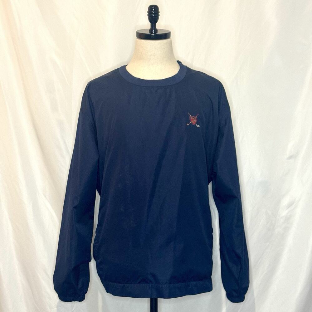 Vtg Polo Golf Ralph Lauren Windbreaker Pullover Men XL Navy Crest Logo Windshirt